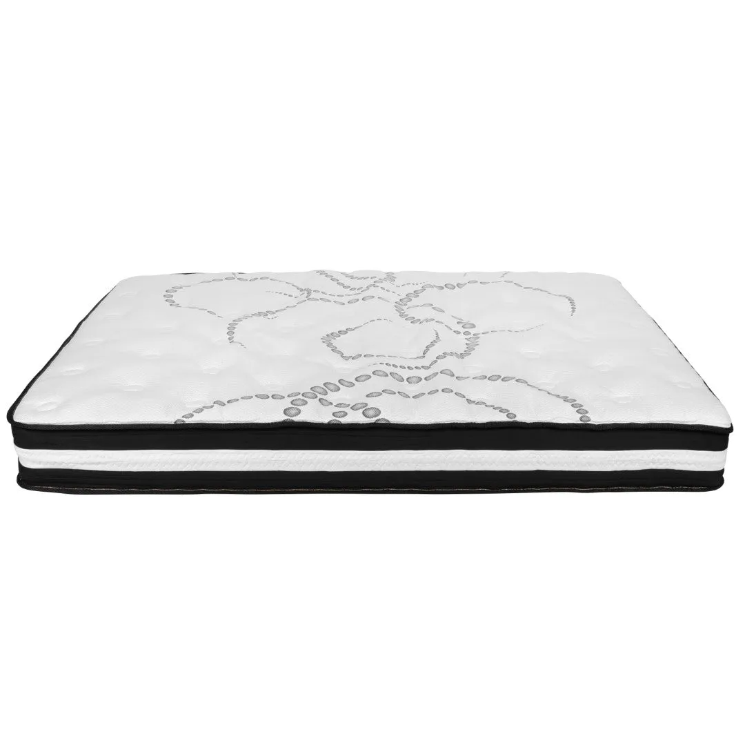 14 Inch Metal Platform Bed Frame with 10 Inch Pocket Spring Mattress in a Box and 3 inch Cool Gel Memory Foam Topper - Queen