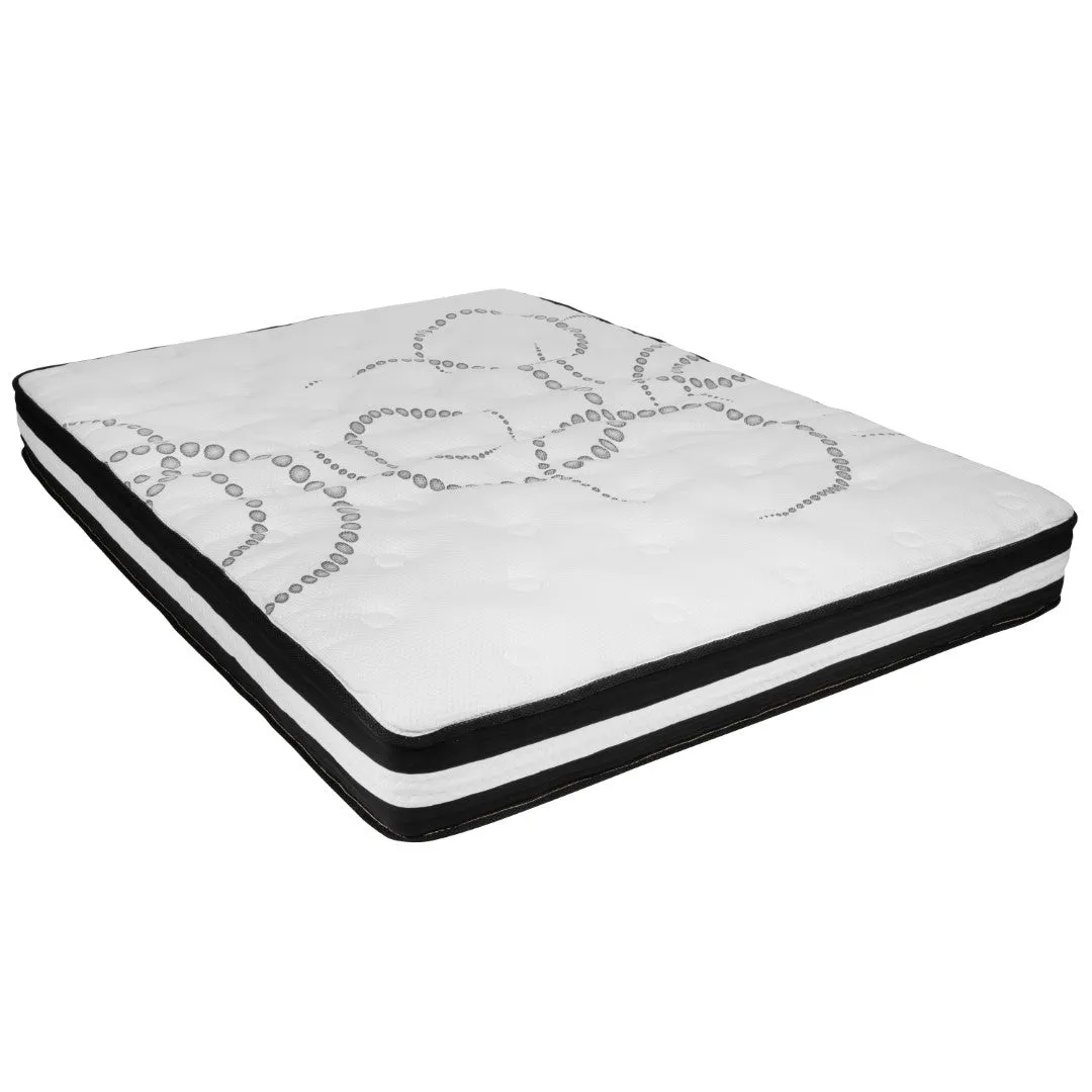 14 Inch Metal Platform Bed Frame with 10 Inch Pocket Spring Mattress in a Box and 3 inch Cool Gel Memory Foam Topper - Queen