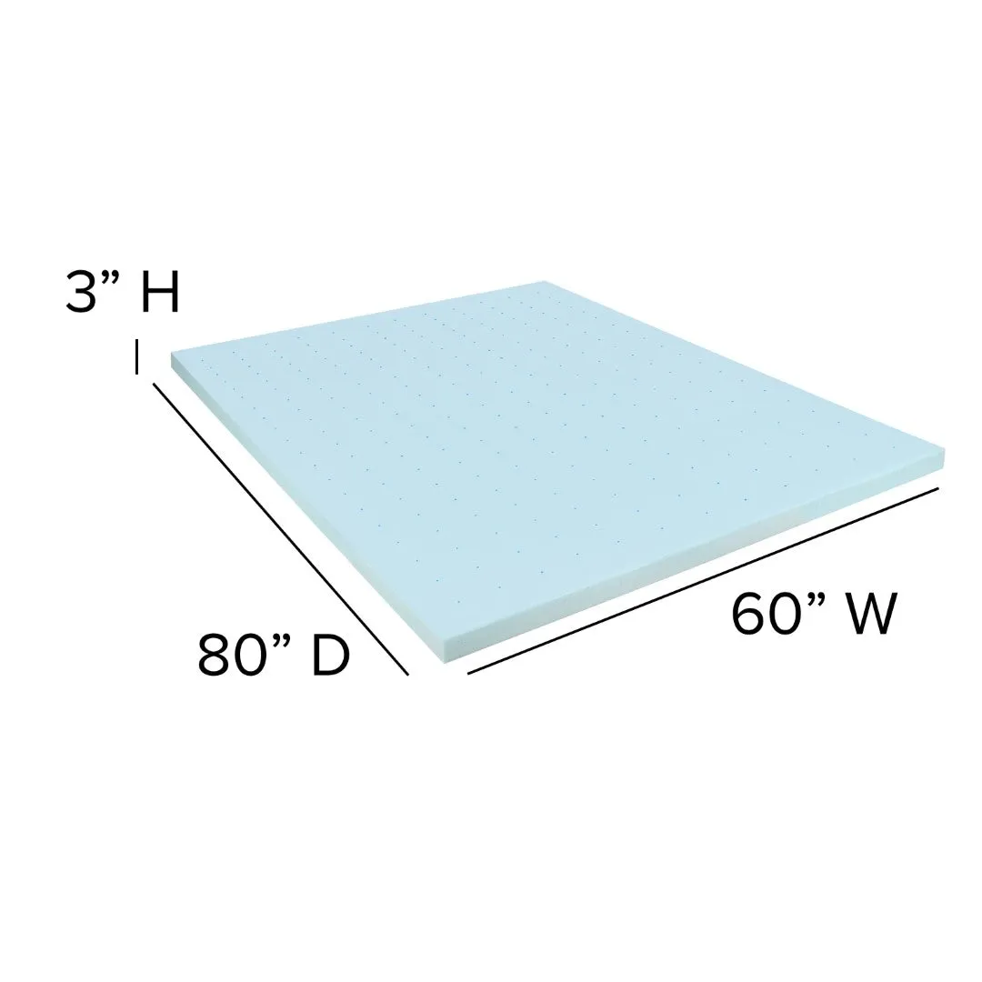 14 Inch Metal Platform Bed Frame with 10 Inch Pocket Spring Mattress in a Box and 3 inch Cool Gel Memory Foam Topper - Queen