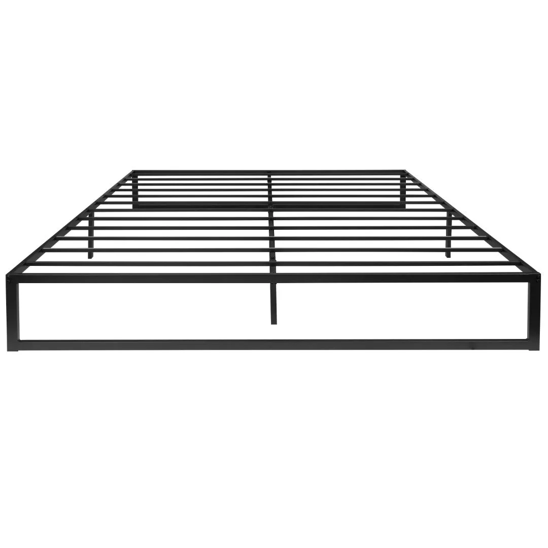 14 Inch Metal Platform Bed Frame with 12 Inch Pocket Spring Mattress in a Box and 2 Inch Cool Gel Memory Foam Topper - King