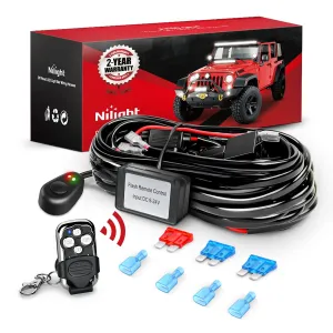 16AWG Wire Harness Kit 2 Leads W/ Remote Controller Switch | 3 Fuses | 4 Spade Connectors