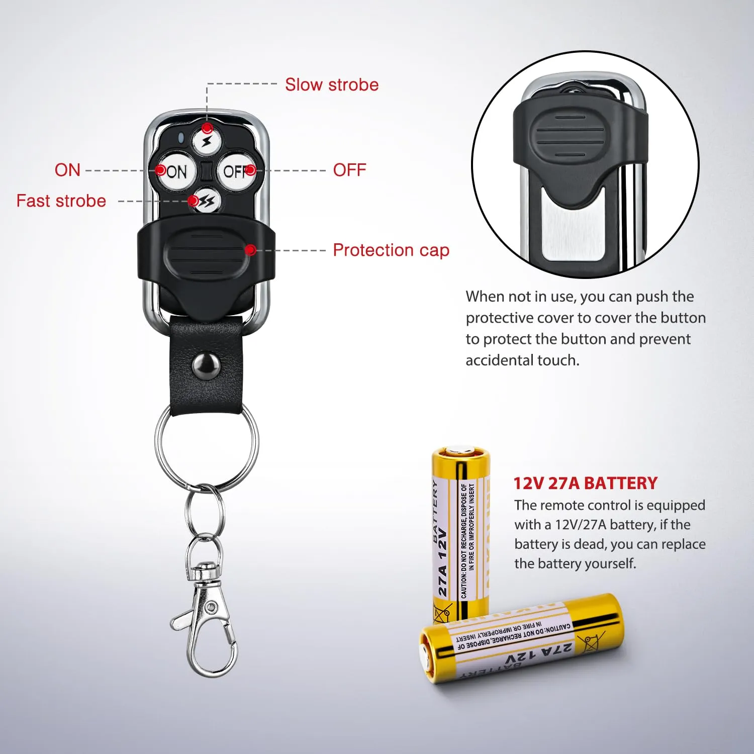 16AWG Wire Harness Kit 2 Leads W/ Remote Controller Switch | 3 Fuses | 4 Spade Connectors