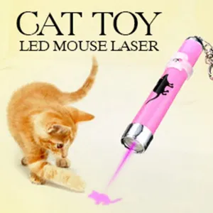 2016 Creative and Funny Pet Cat Toys LED Pointer light Pen With Bright Animation Mouse Random Color