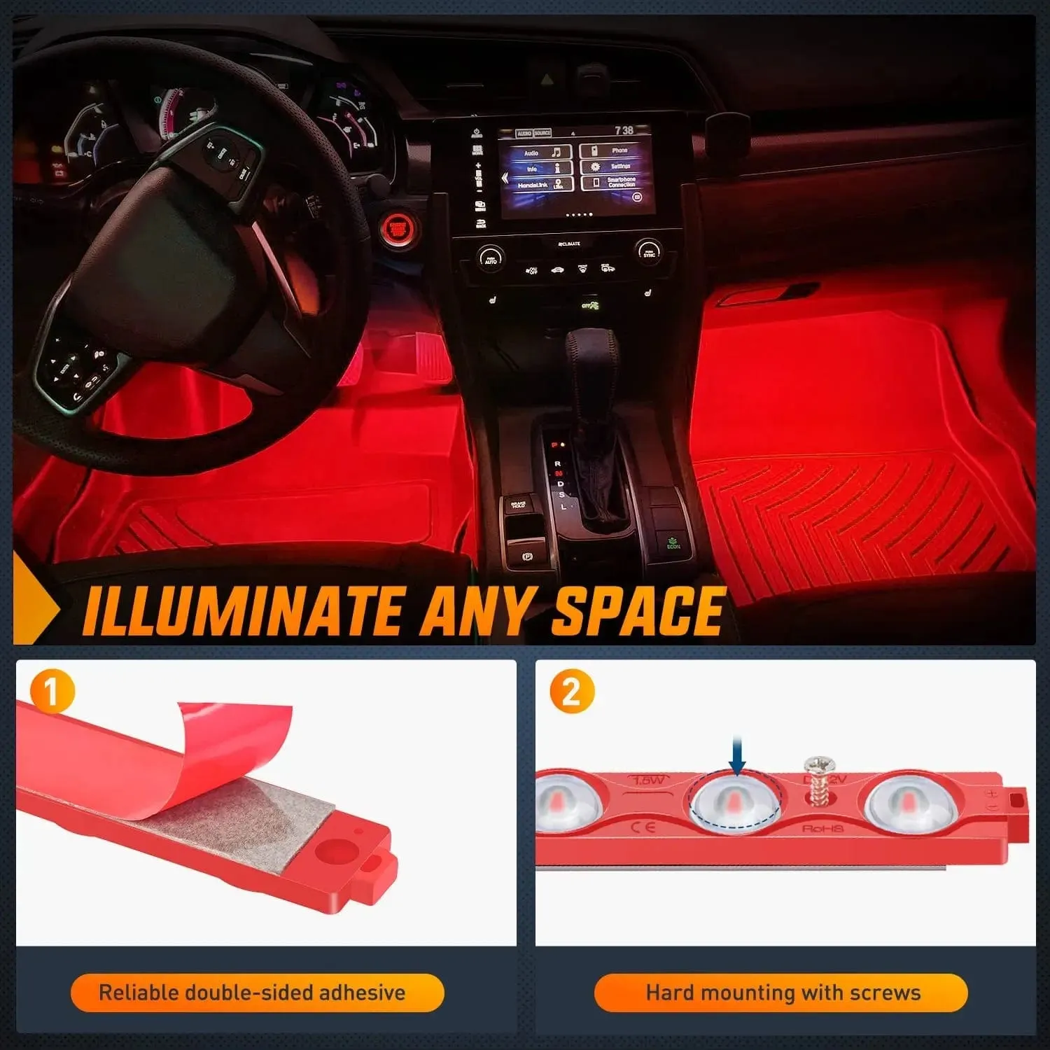 24 LEDs Red Ultra-Bright Light Kit (8 Pcs)