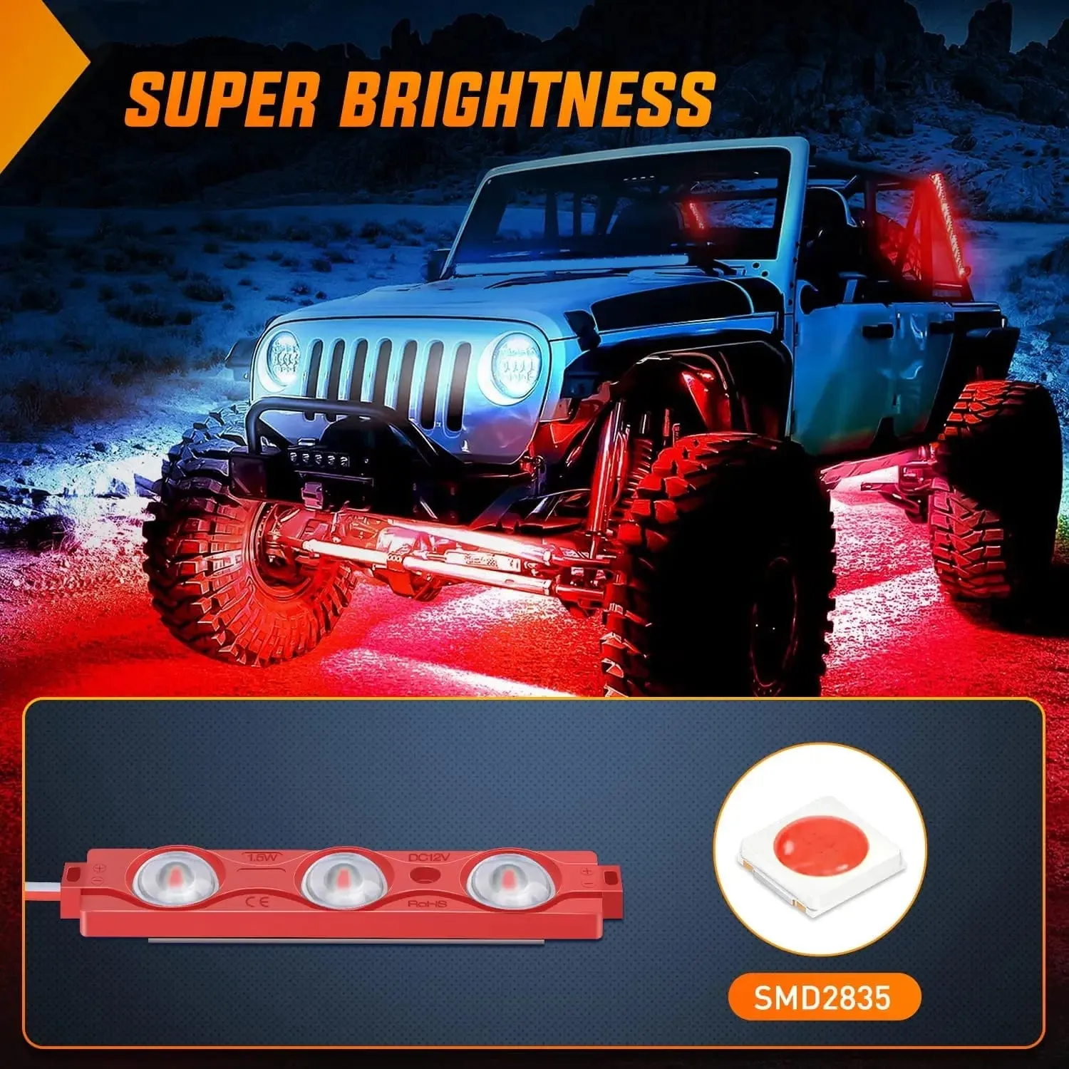 24 LEDs Red Ultra-Bright Light Kit (8 Pcs)