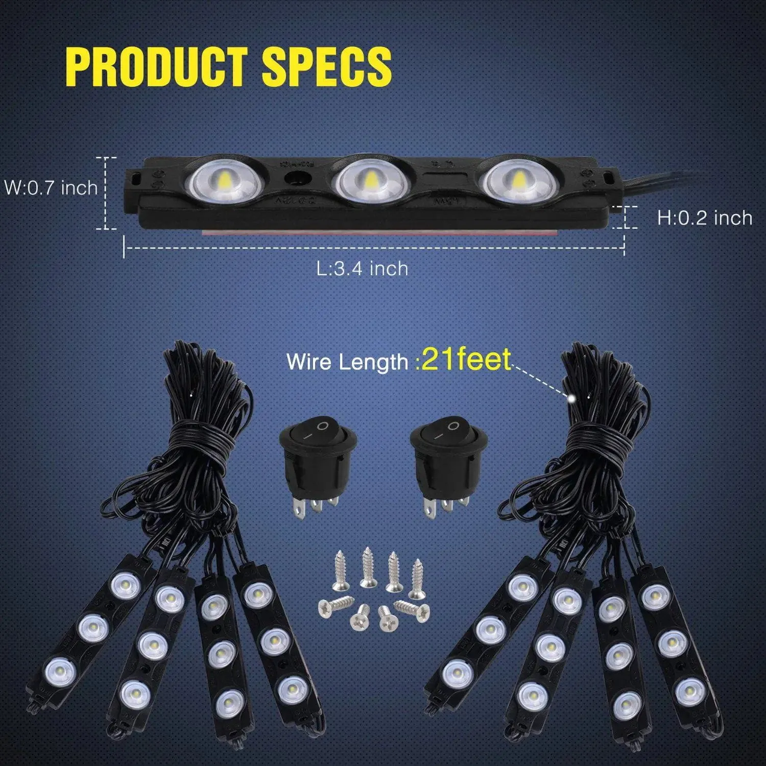 24 LEDs White Ultra-Bright Light Kit (8 Pcs)