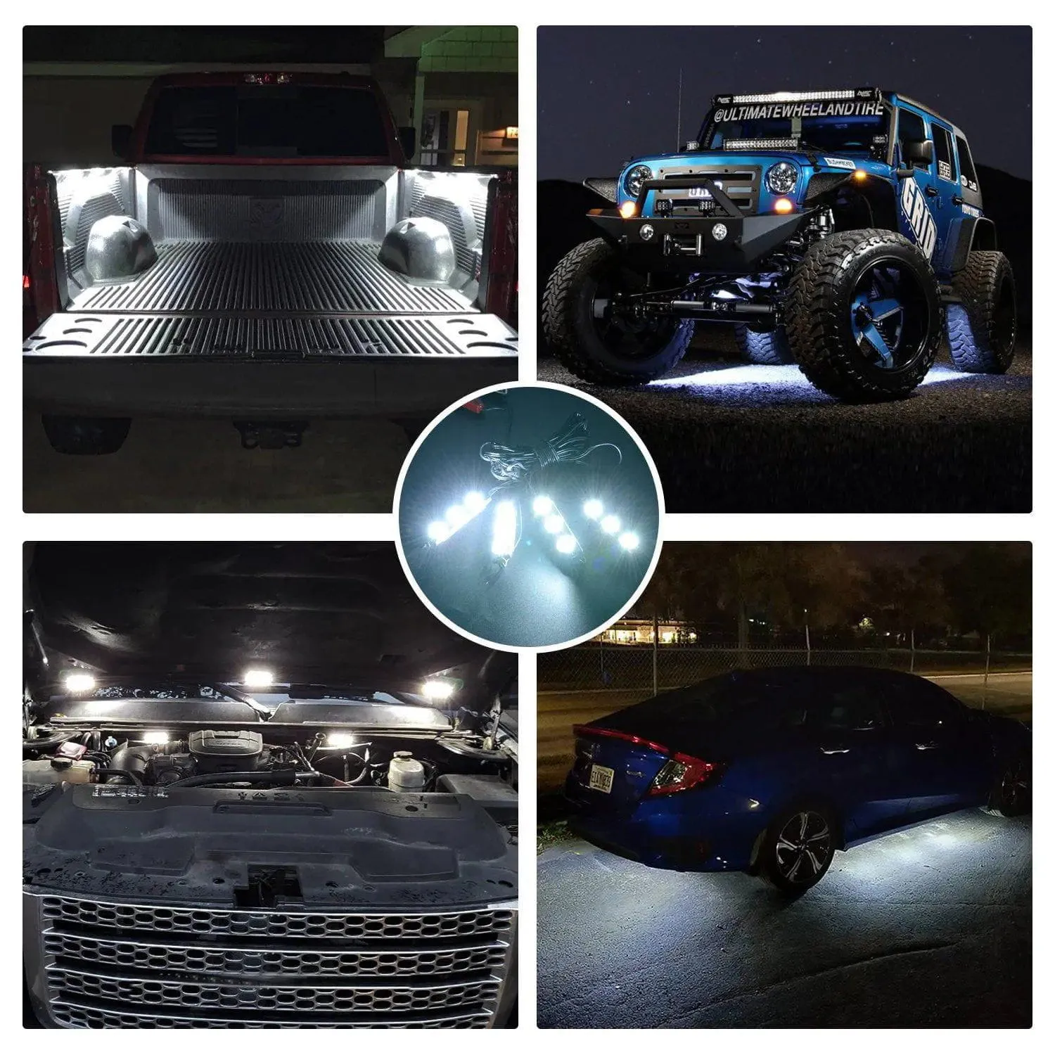 24 LEDs White Ultra-Bright Light Kit (8 Pcs)