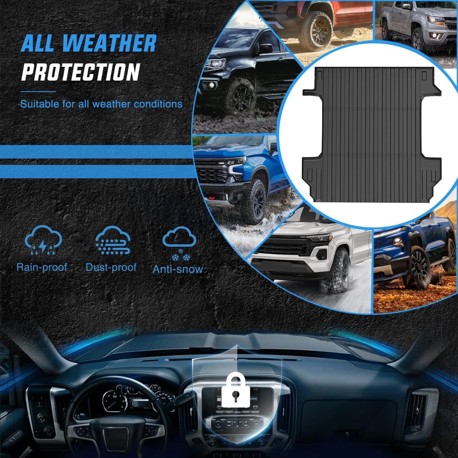 5.8ft Rubber Short Bed For 2019-2023 Chevy Silverado 1500/GMC Sierra 1500