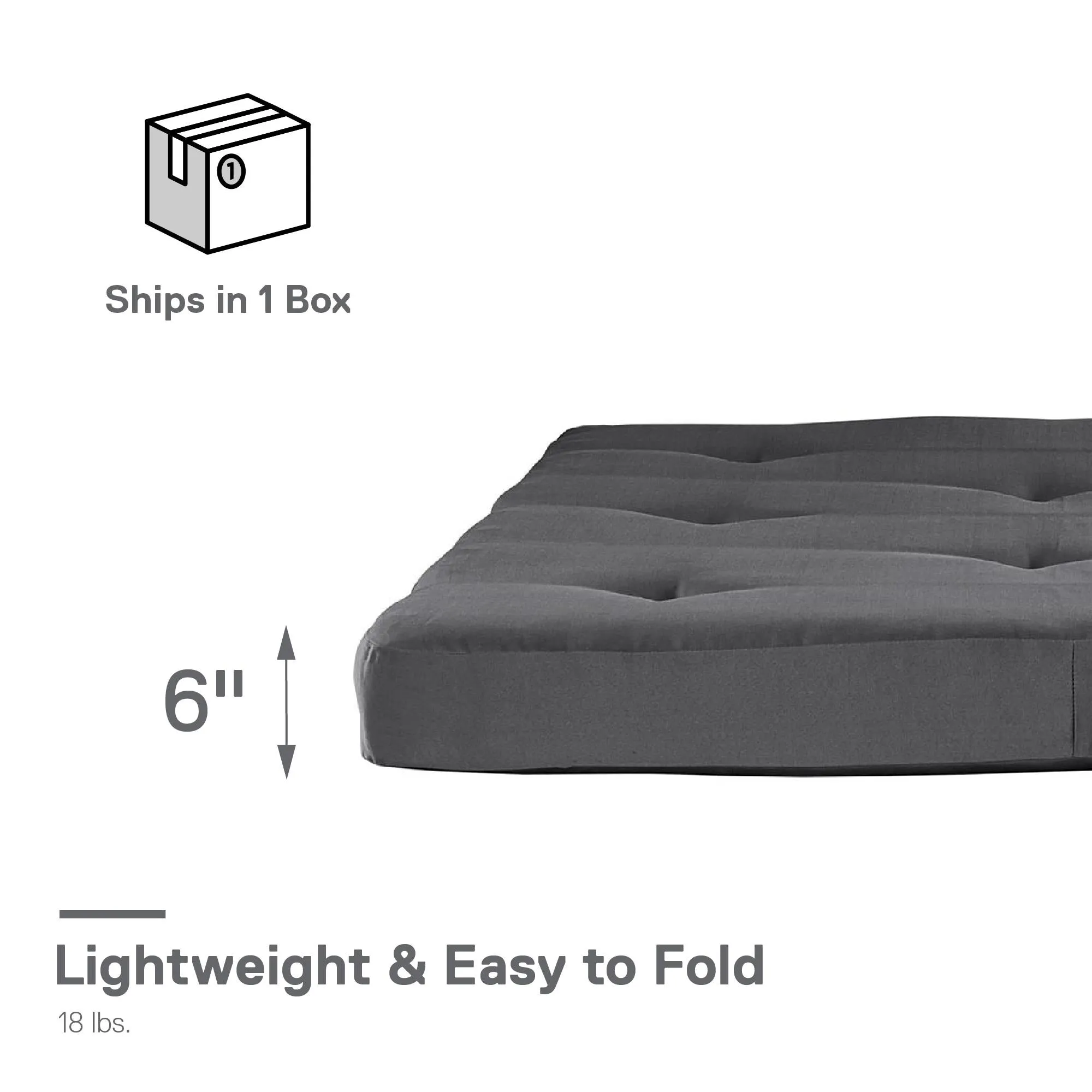 6" Full Size Futon Mattress with Tufted Cover