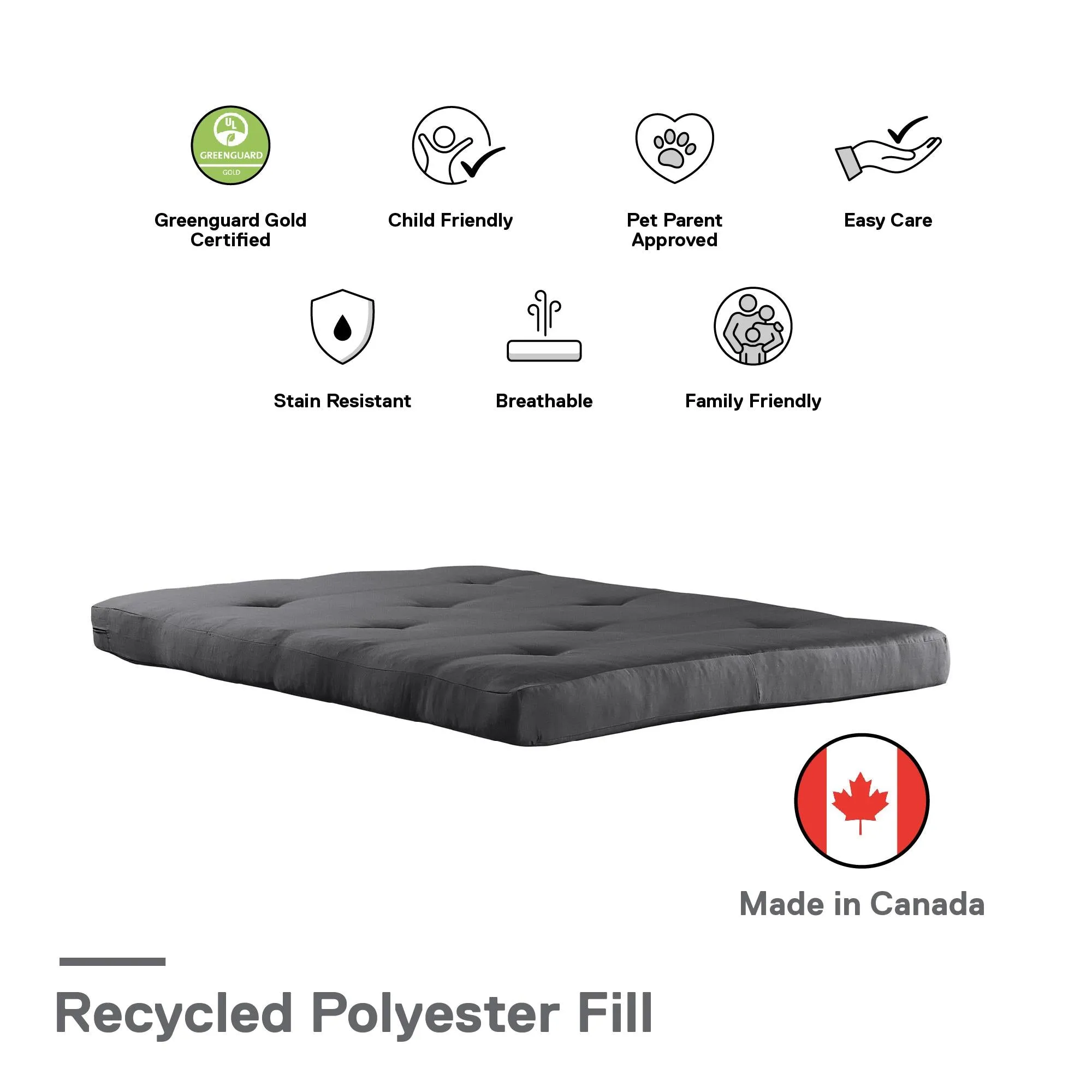6" Full Size Futon Mattress with Tufted Cover