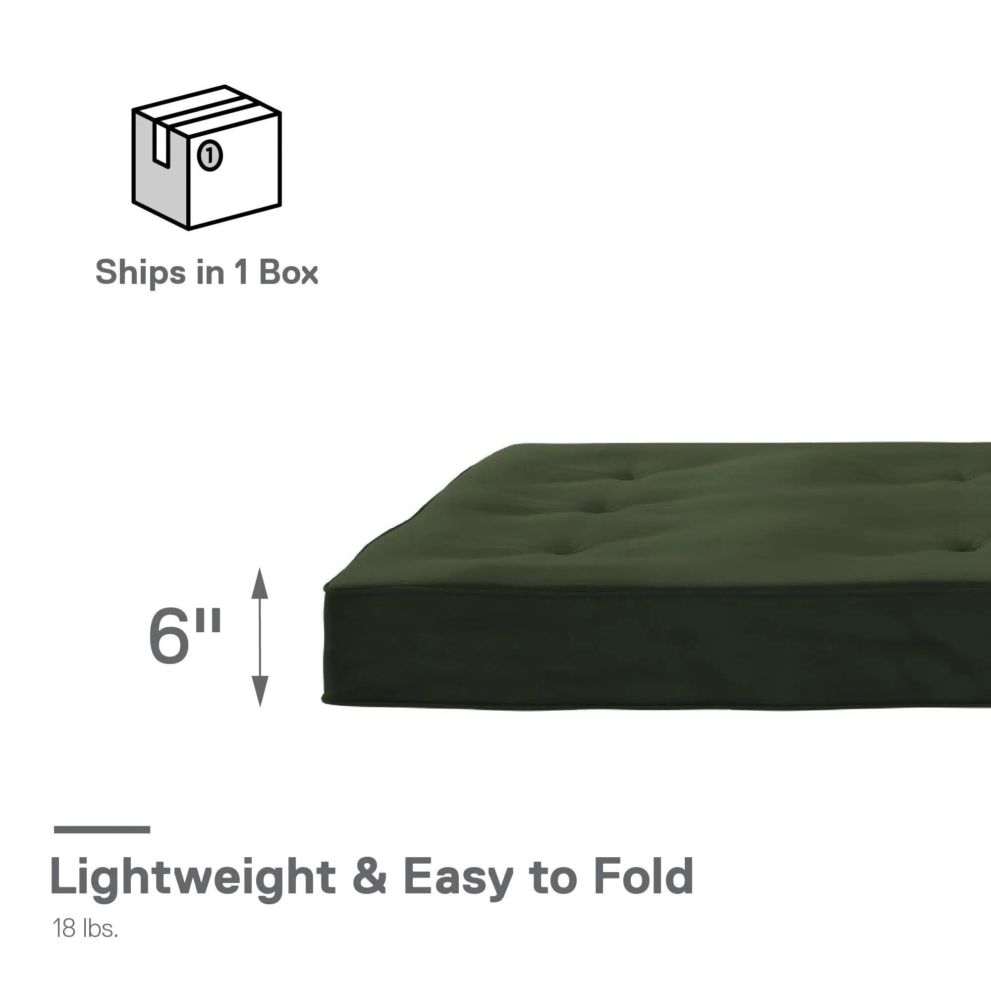 6" Full Size Futon Mattress with Tufted Cover