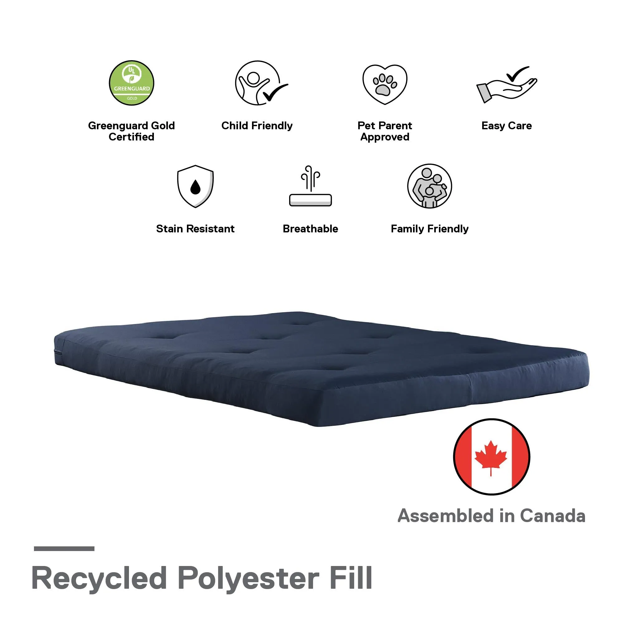 6" Full Size Futon Mattress with Tufted Cover