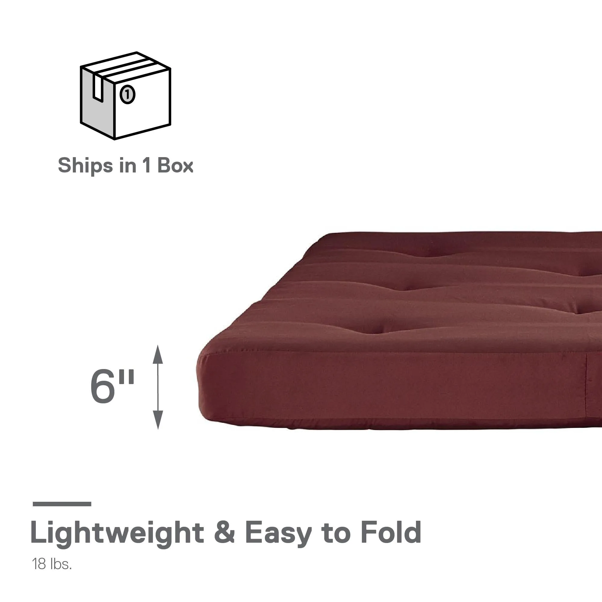 6" Full Size Futon Mattress with Tufted Cover