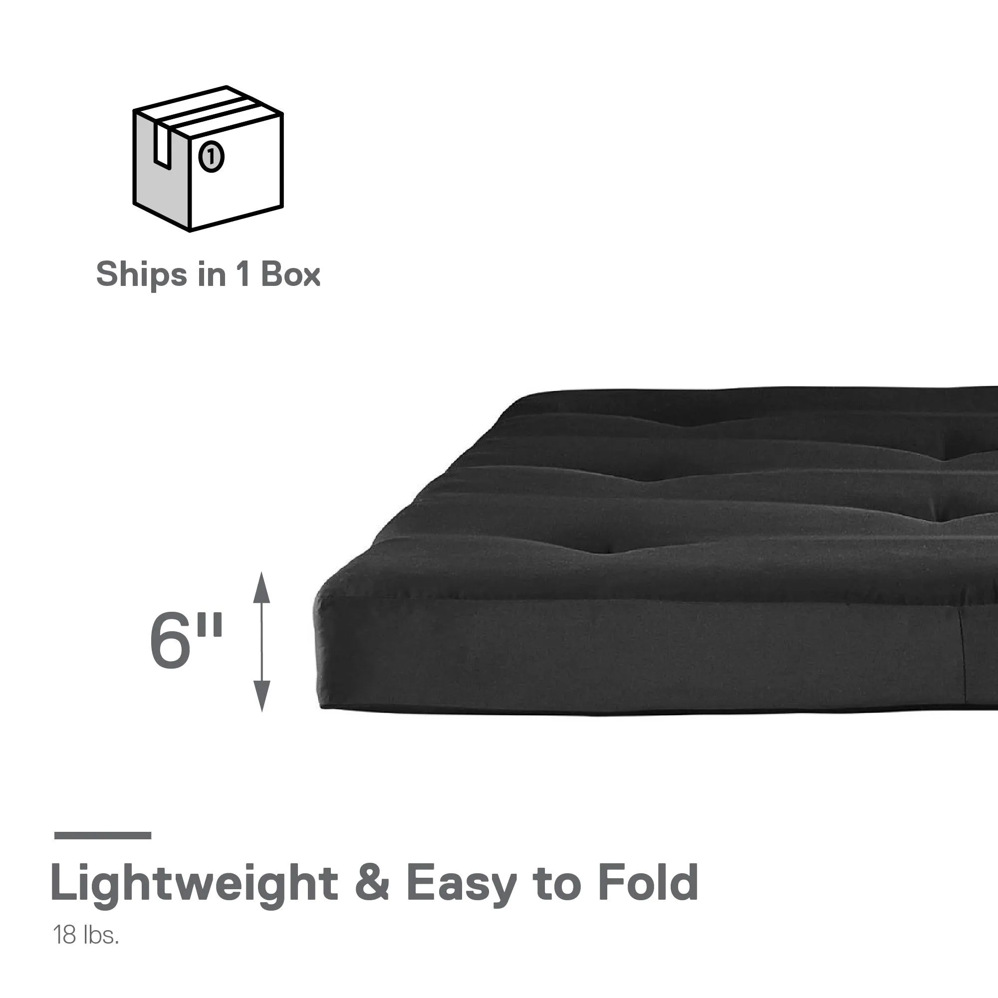 6" Full Size Futon Mattress with Tufted Cover