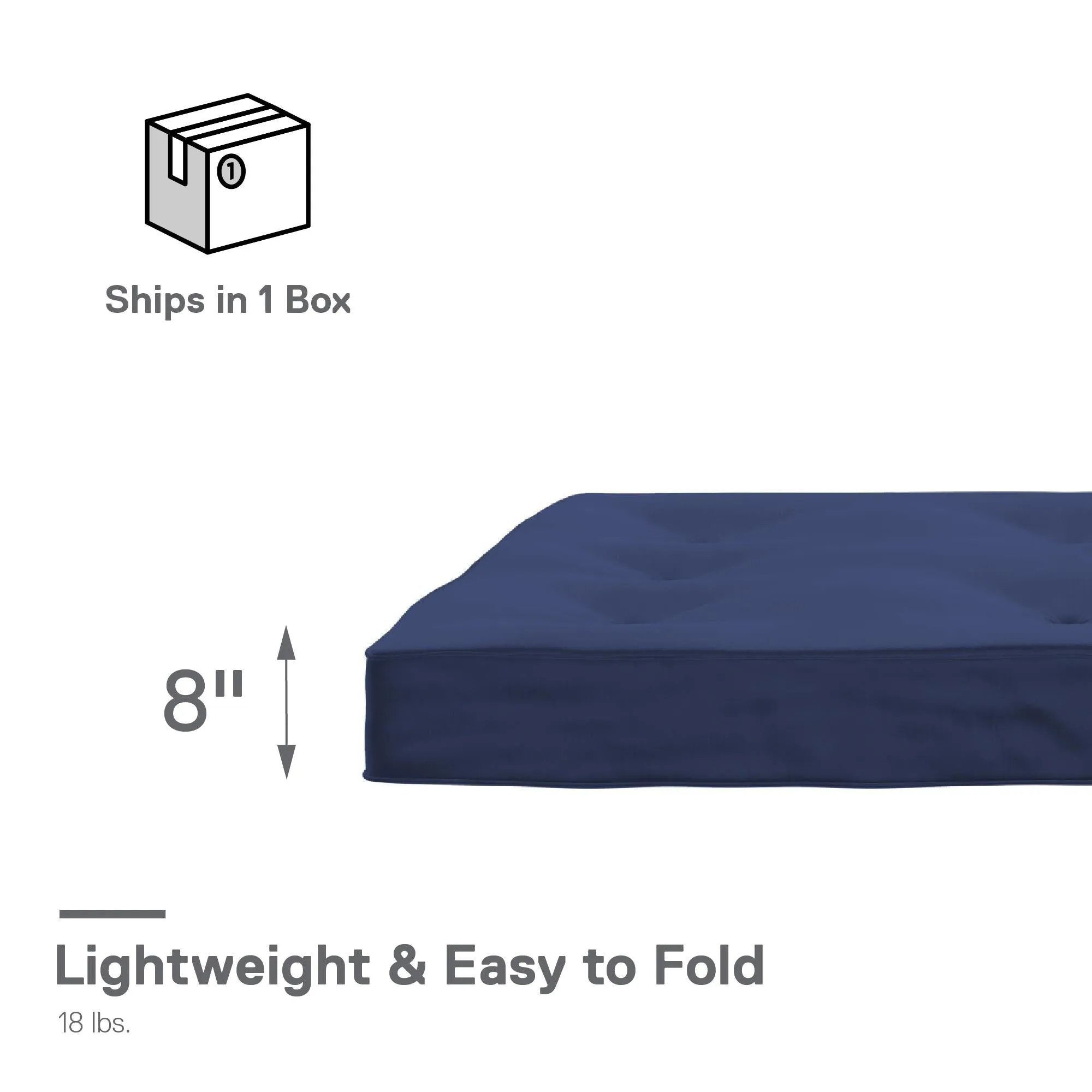 8" Full Size Futon Mattress with Tufted Cover