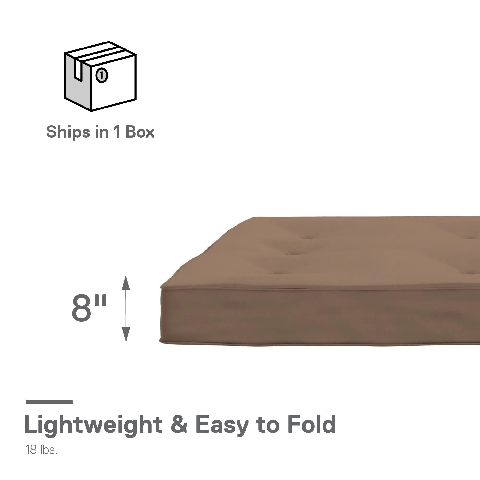 8" Full Size Futon Mattress with Tufted Cover