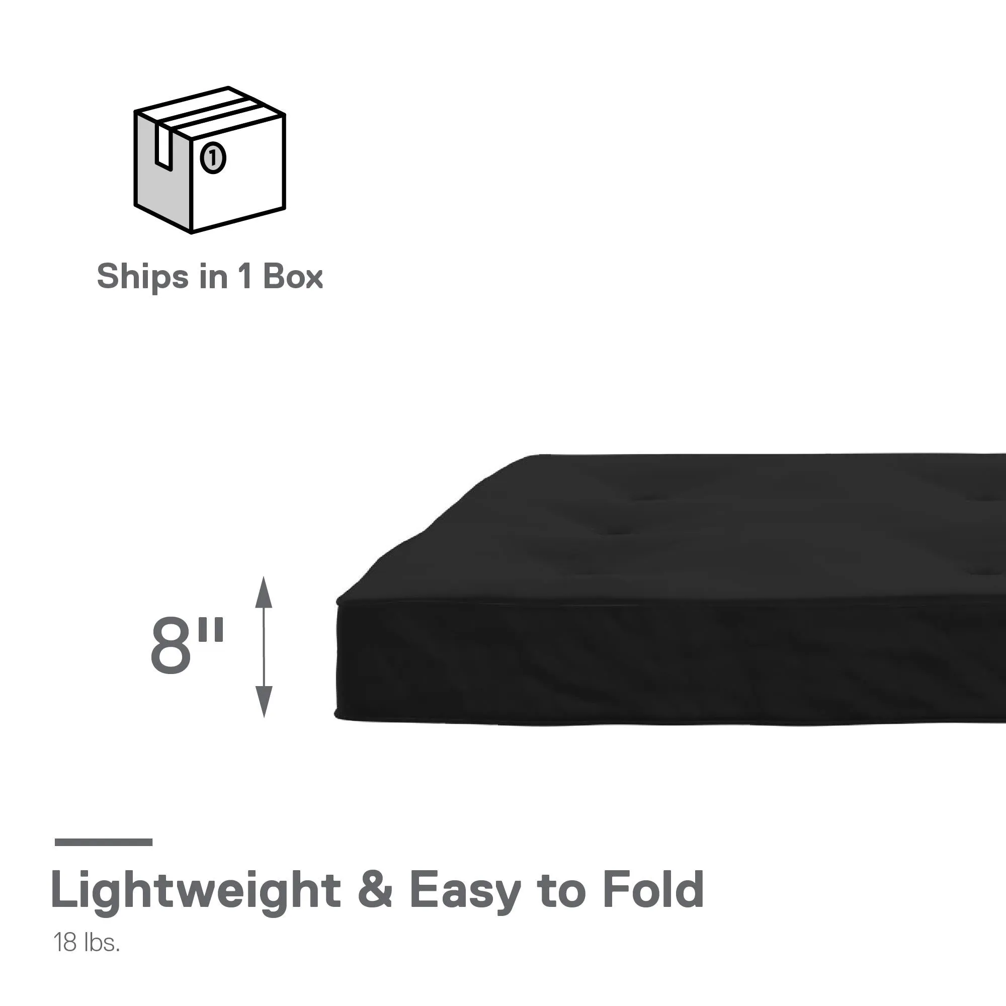 8" Full Size Futon Mattress with Tufted Cover