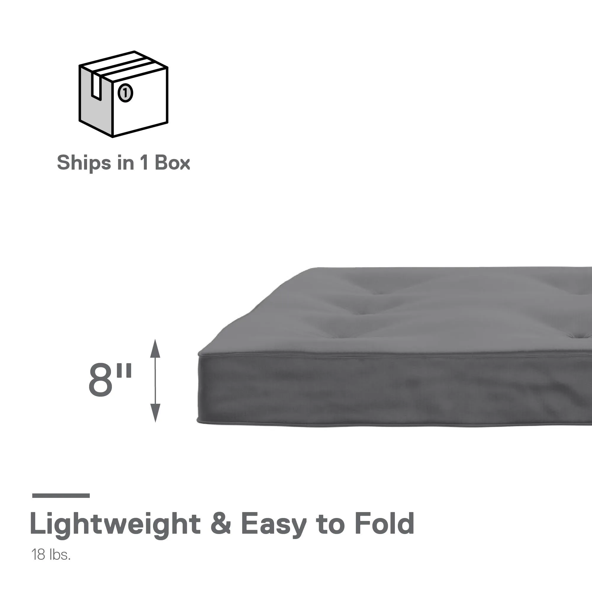 8" Full Size Futon Mattress with Tufted Cover