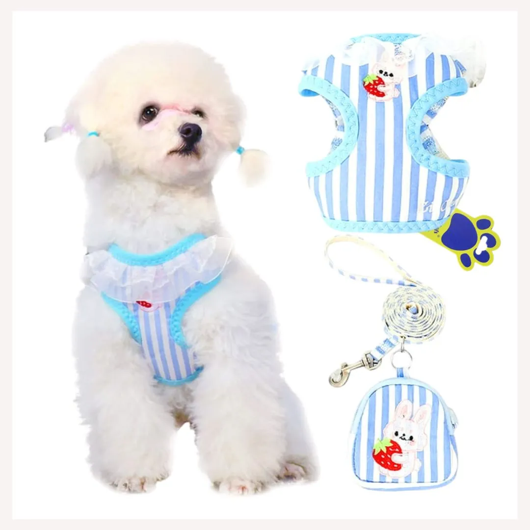 A a Pets' Combo of 3 BackPack Harness, Leash & Bag Set - Stripes