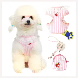 A a Pets' Combo of 3 BackPack Harness, Leash & Bag Set - Stripes