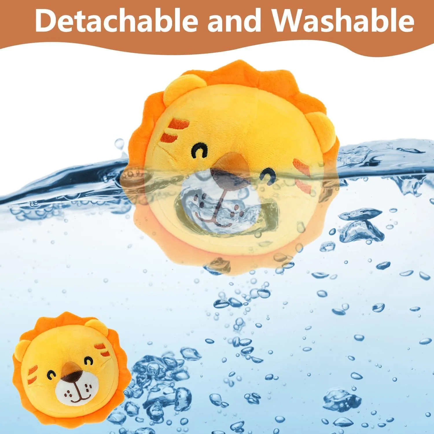 Active Moving Pet Plush Toy, Interactive Dog Toys Pet Bouncing Balls, USB Rechargeable Interactive Washable Cartoon Pig Plush Sound Electronic Dog Toy, Small Cute Squeaky Pig Dog Toy (Lion)