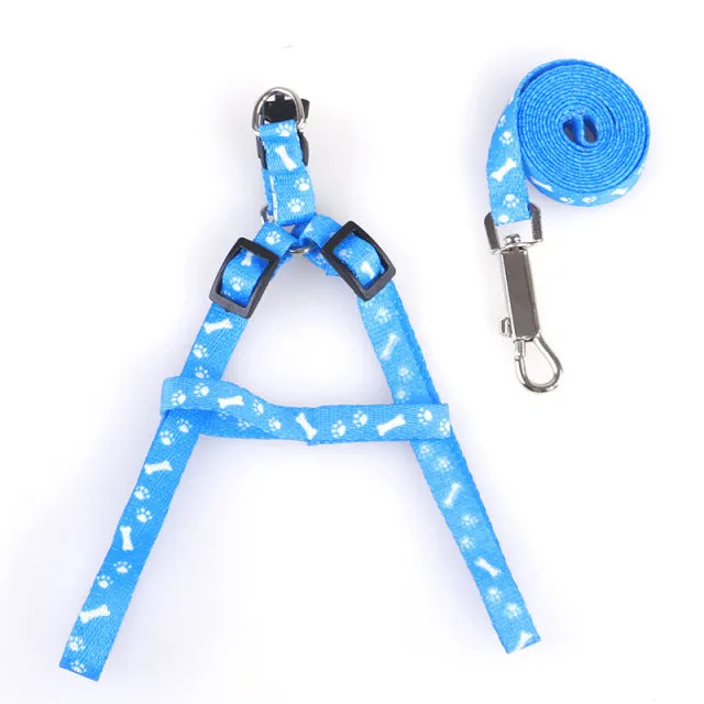 Adjustable Harness Set Leash Printed