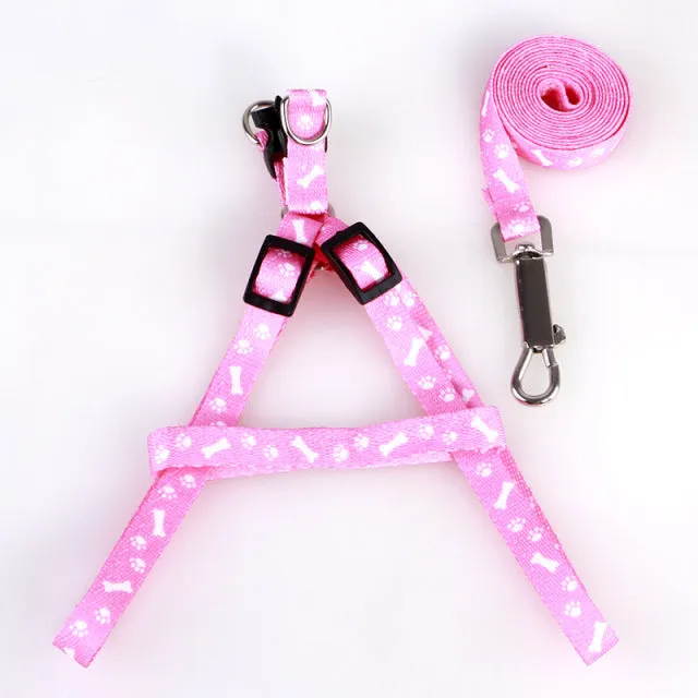 Adjustable Harness Set Leash Printed