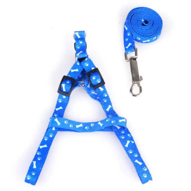 Adjustable Harness Set Leash Printed