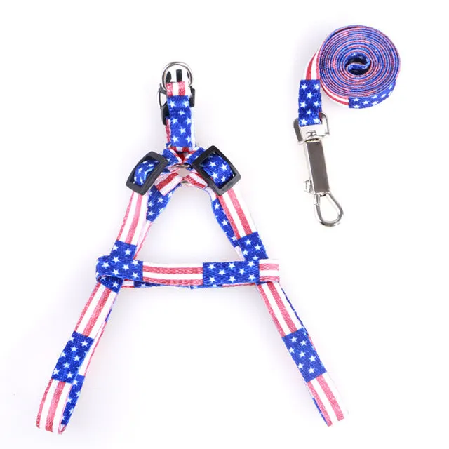 Adjustable Harness Set Leash Printed
