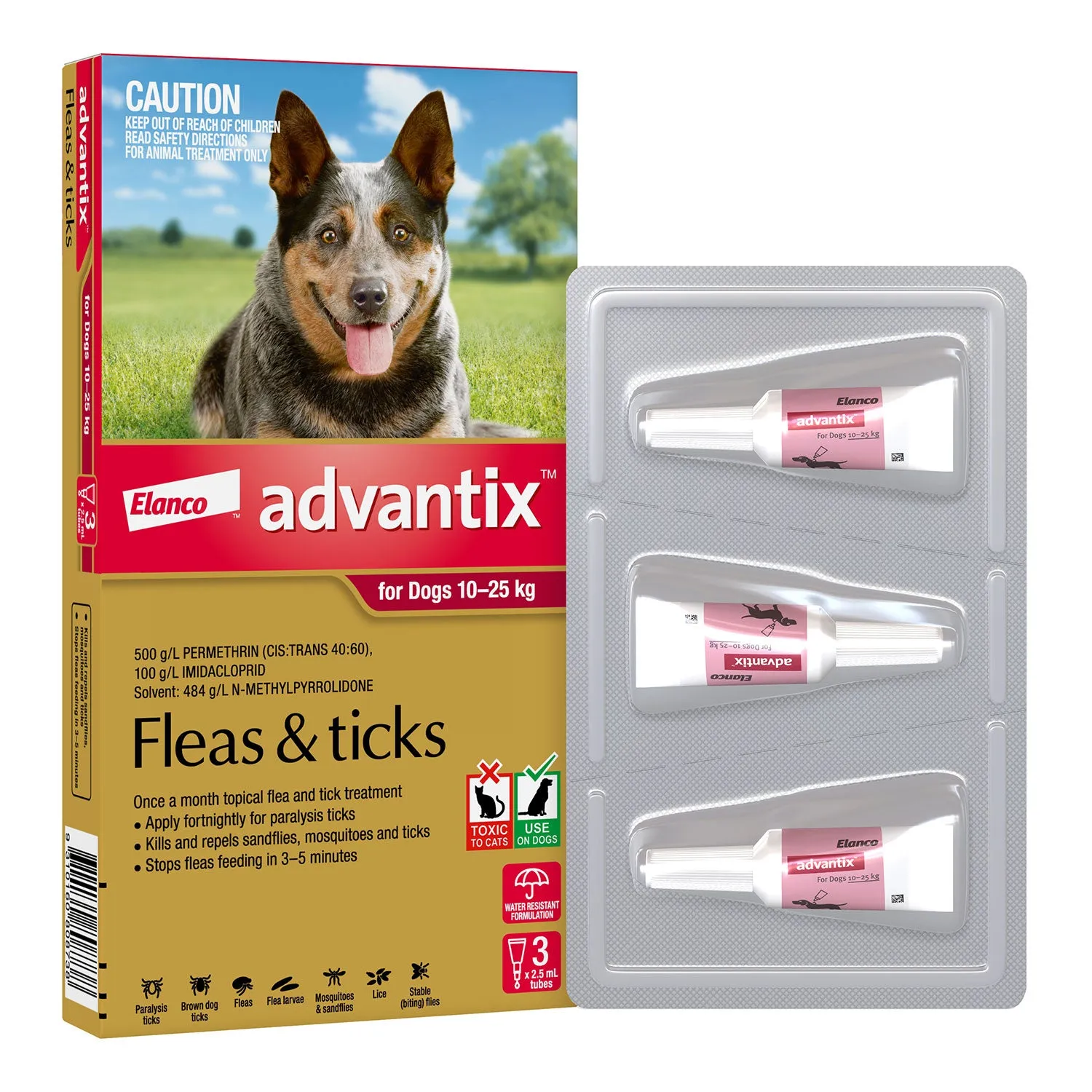 Advantix Flea & Tick Treatment for Large Dogs 10-25kg 3 Pack