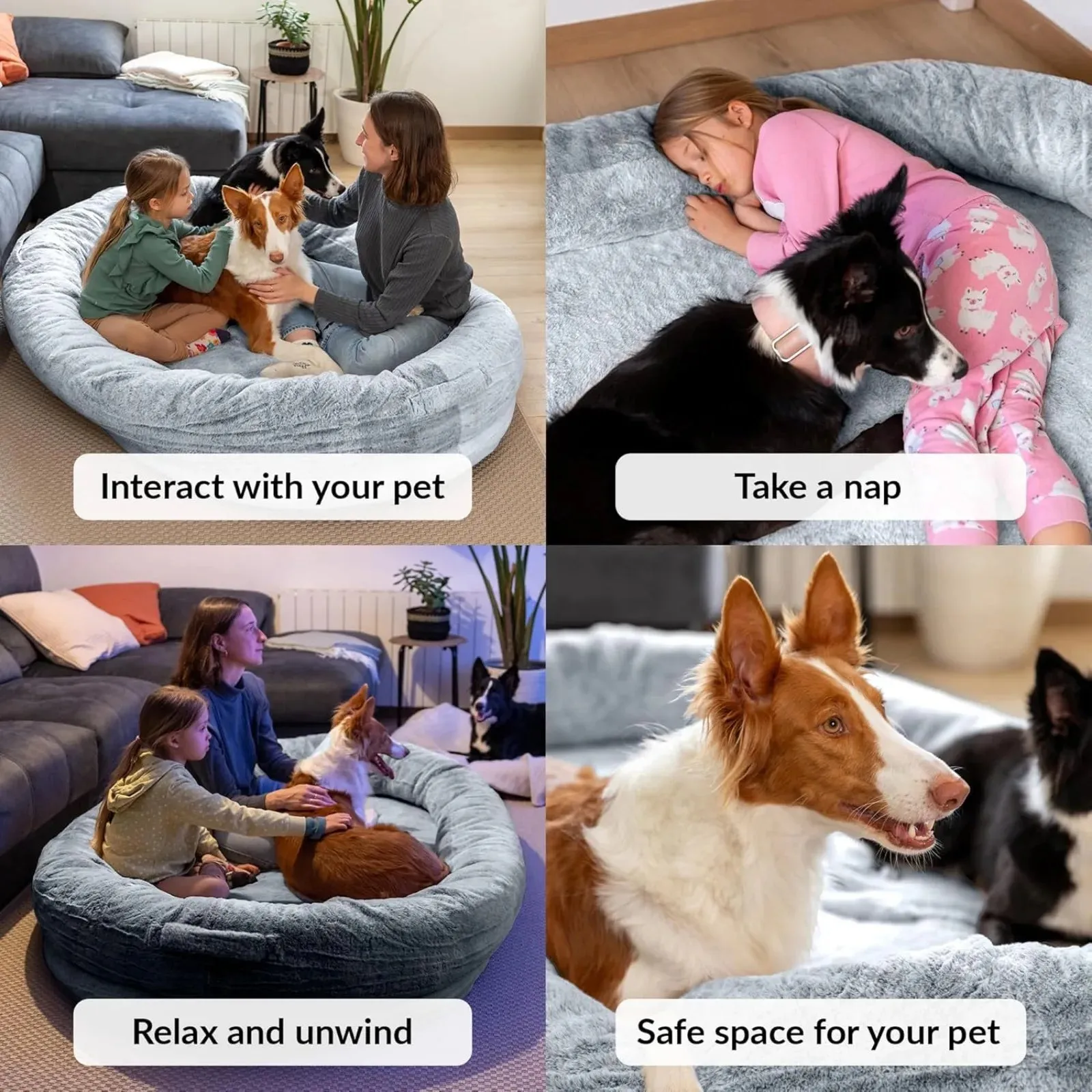 AiroPaws™ US Dog Bed Mat for Pets | Human-Sized Pet Bed | Bean Bag Dog Bed | 72x48x11 inches | Polyester with Detachable Cover | Brown