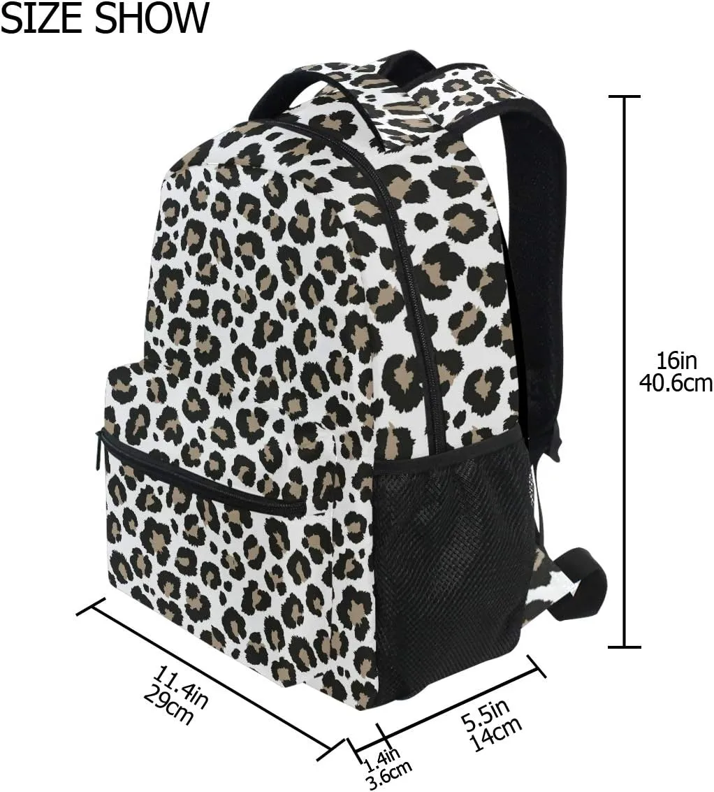 ALAZA Cheetah Leopard Print Animal Skin Large Backpack for Kids Boys Girls Student Personalized Laptop iPad Tablet Travel School Bag with Multiple Pockets