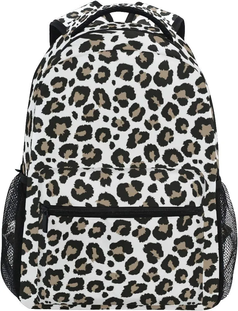 ALAZA Cheetah Leopard Print Animal Skin Large Backpack for Kids Boys Girls Student Personalized Laptop iPad Tablet Travel School Bag with Multiple Pockets