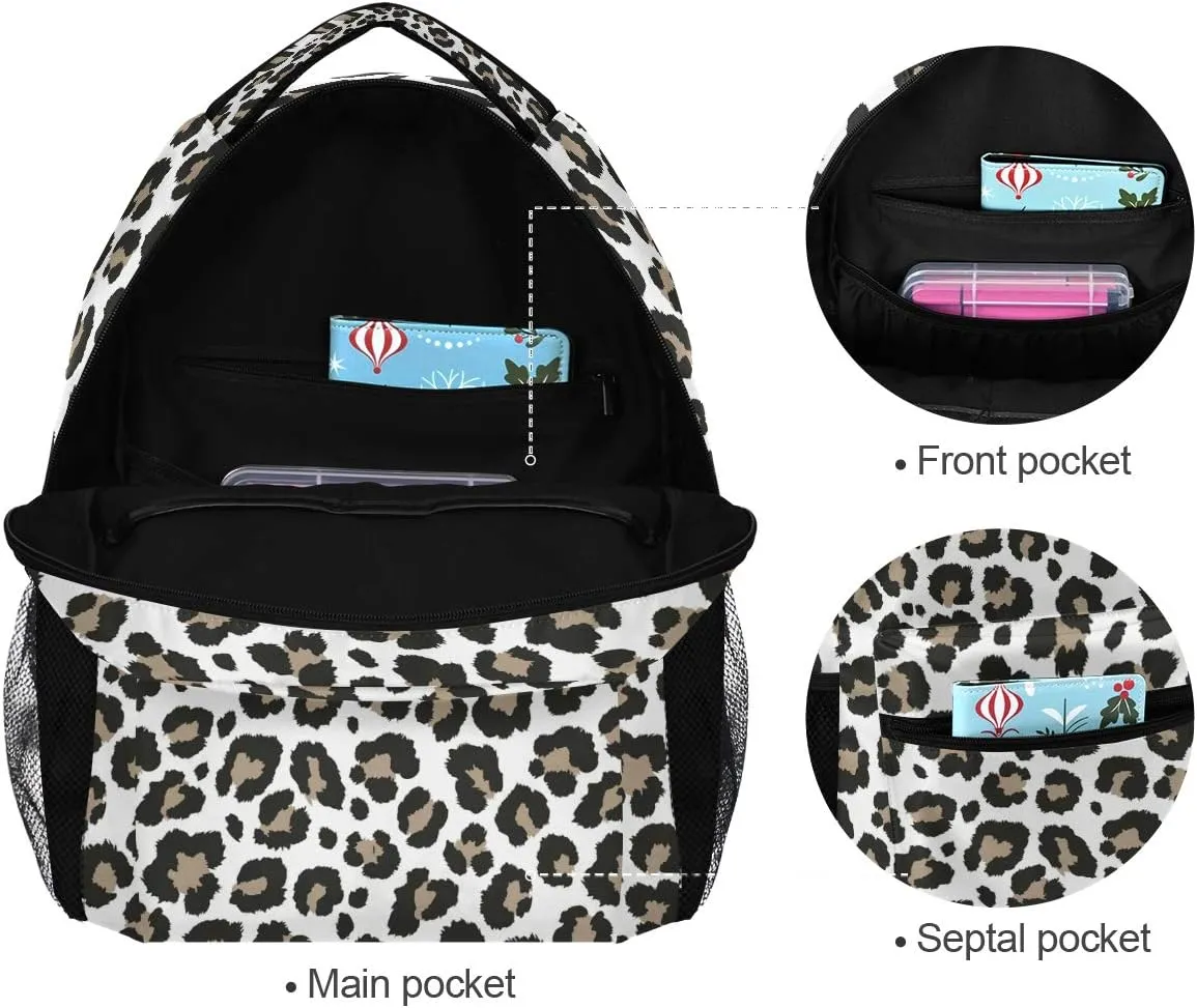 ALAZA Cheetah Leopard Print Animal Skin Large Backpack for Kids Boys Girls Student Personalized Laptop iPad Tablet Travel School Bag with Multiple Pockets