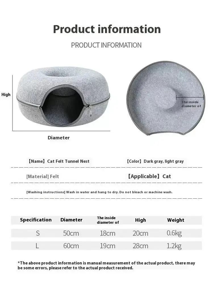 Cat Bed Comfortable Round Cat Tunnel