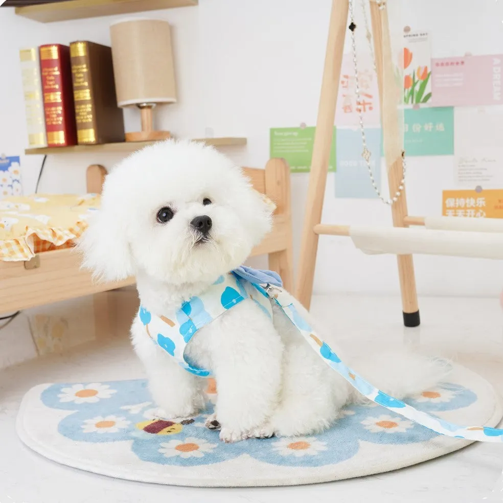 Cotton Bow Pet Harness and Leash Set