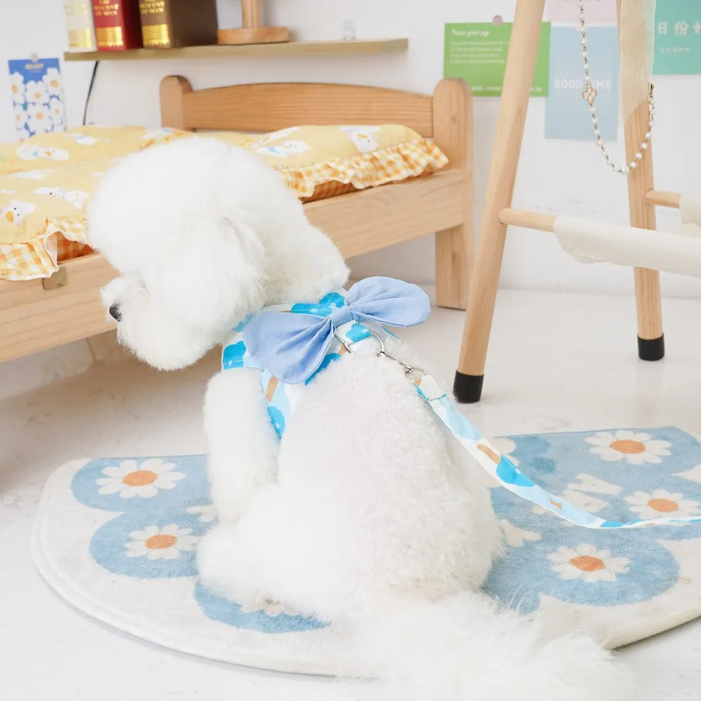 Cotton Bow Pet Harness and Leash Set