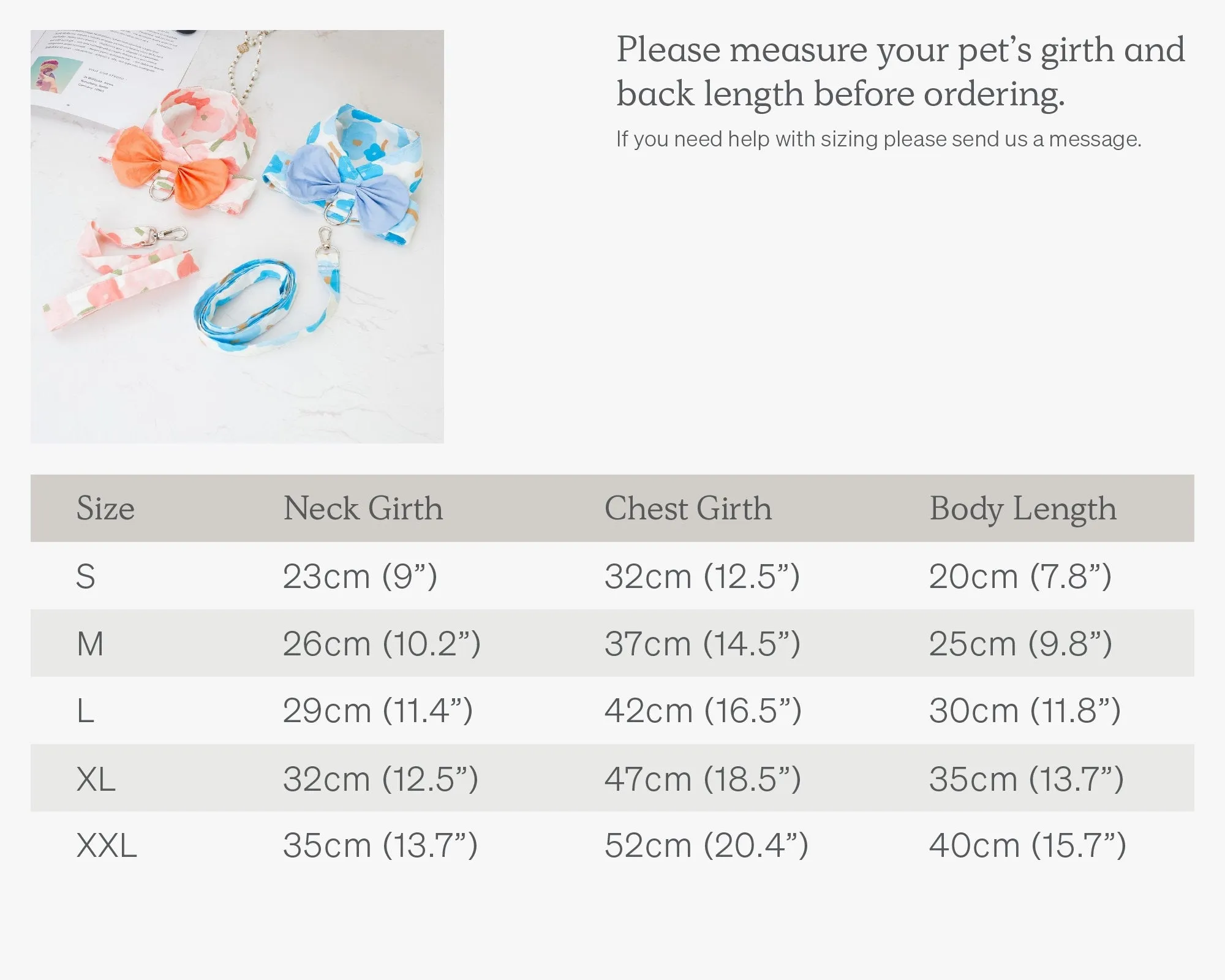 Cotton Bow Pet Harness and Leash Set