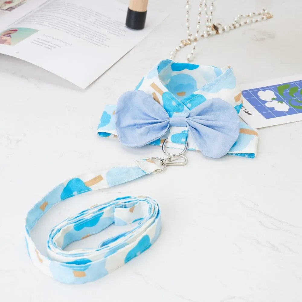Cotton Bow Pet Harness and Leash Set