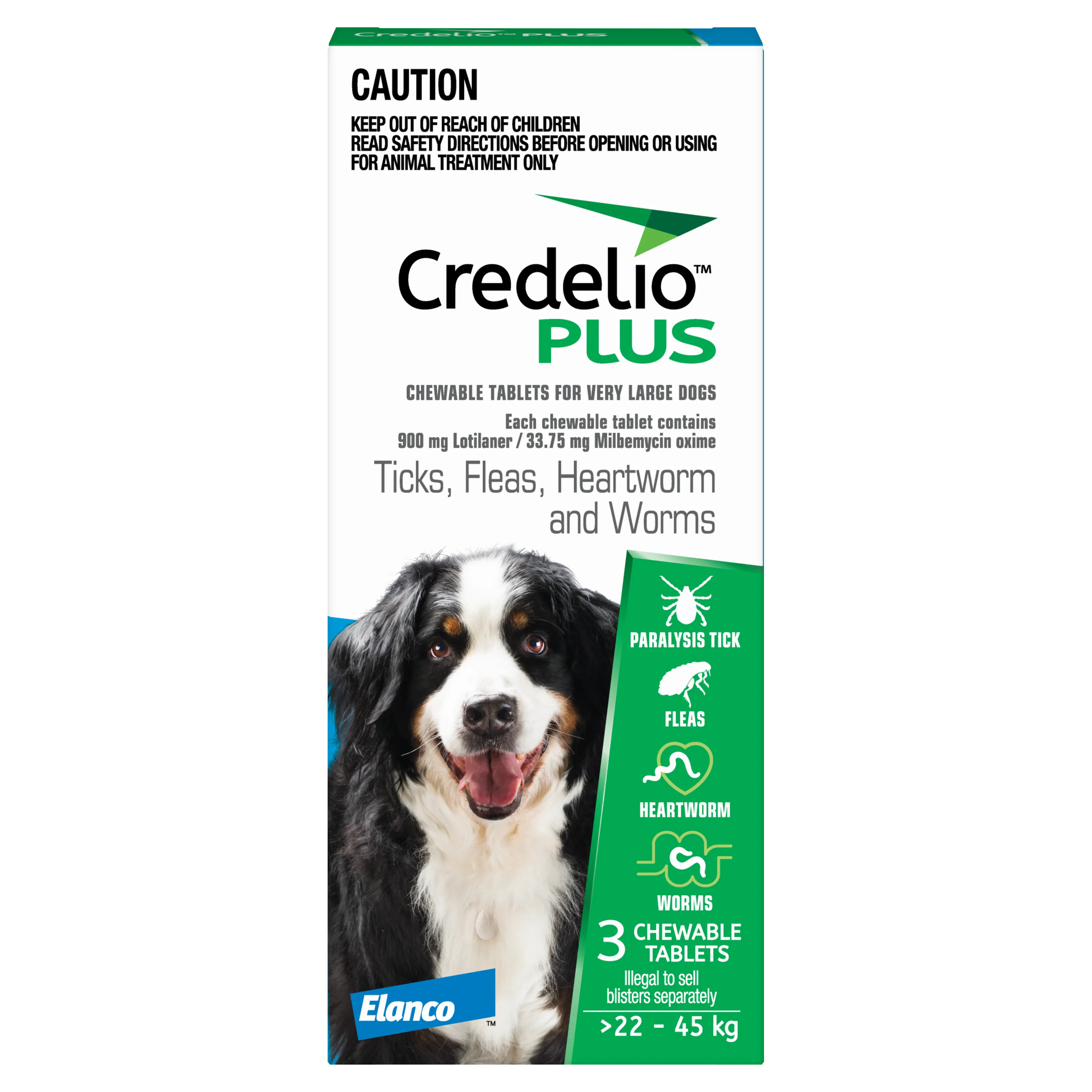 Credelio Plus - Chewable Tablets for X-Large Dogs (22-45kg) (3pk)
