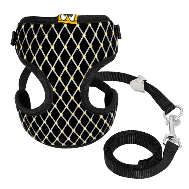 Cute Dog Harness Vest Breathable Leash