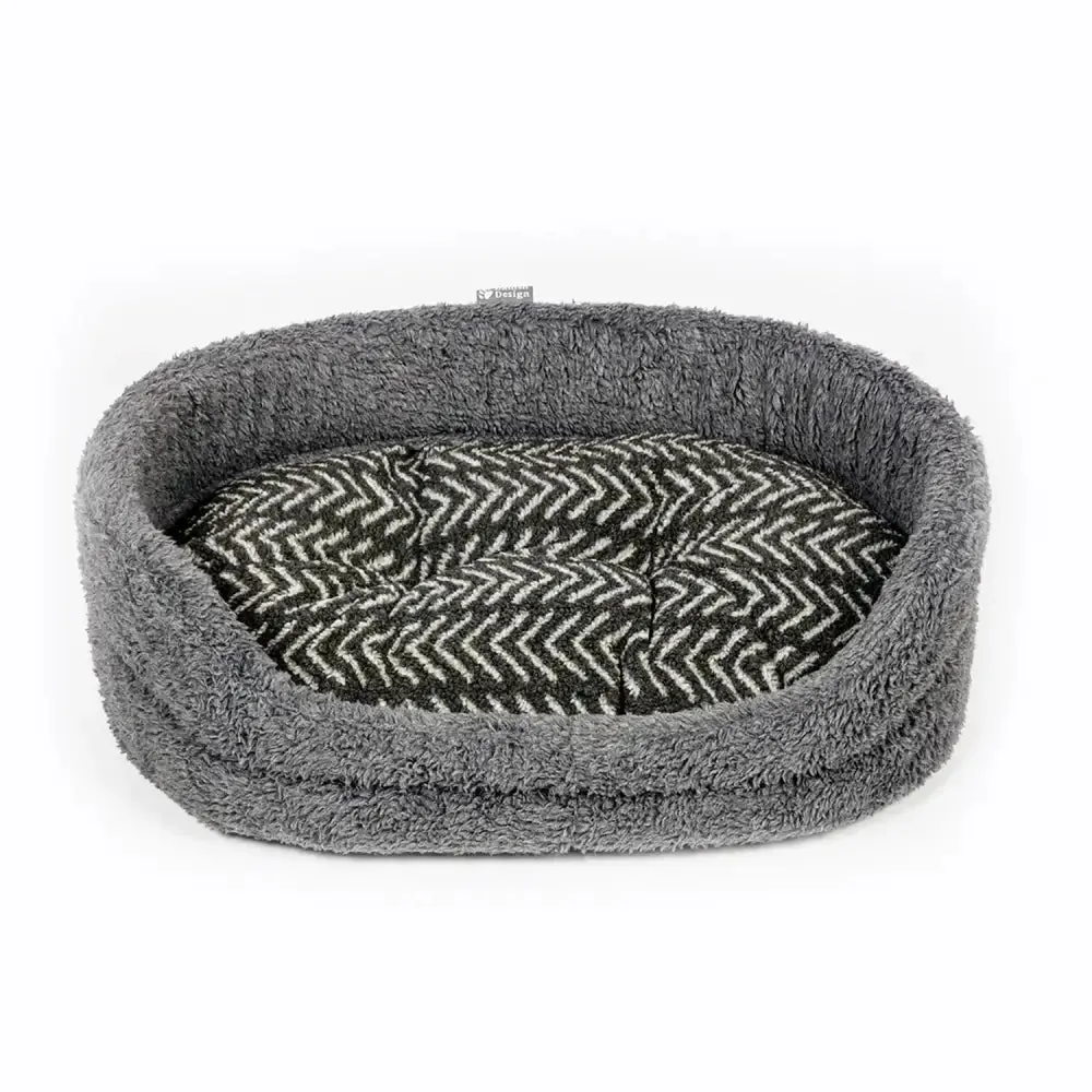 Danish Design Fleece Slumber Bed Charcoal Arrows