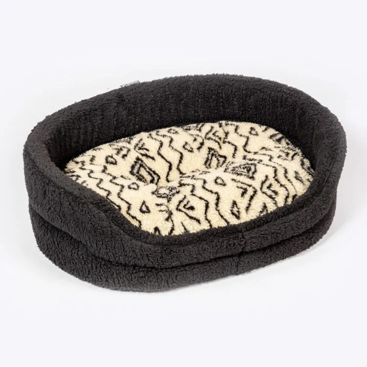 Danish Design Sherpa Fleece Neutral Geo Slumber Bed