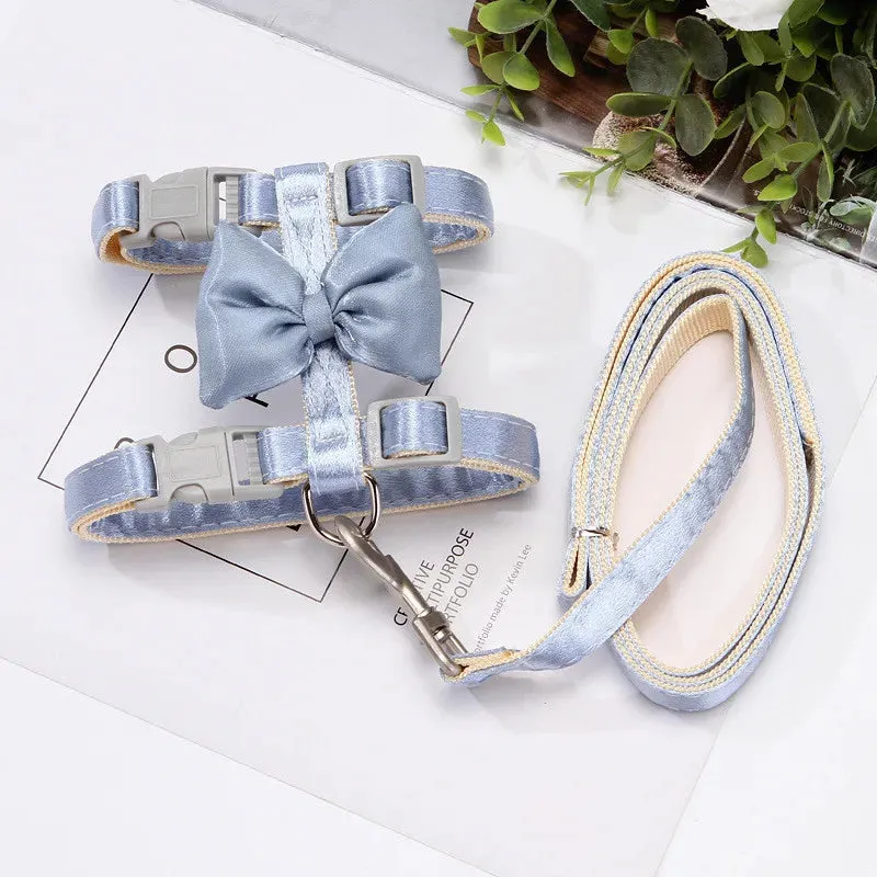 DIVA Pet - Big Bow Harness And Leash Set- 4 Colors