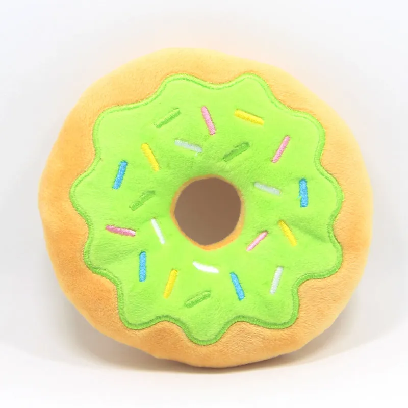 Donut Plush Dog Chew Toy with Squeaker