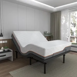 DreamComfort Queen Adjustable Bed with 12-Inch Memory Foam Hybrid Mattress & Wireless Remote