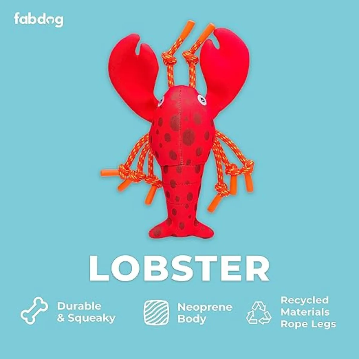 Fabdog Floatie Lobster Dog Toy