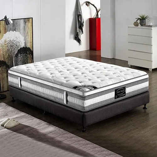 Feather Comfort Plush Euro Top Pocket Spring Mattress 34cm Thick - King Single