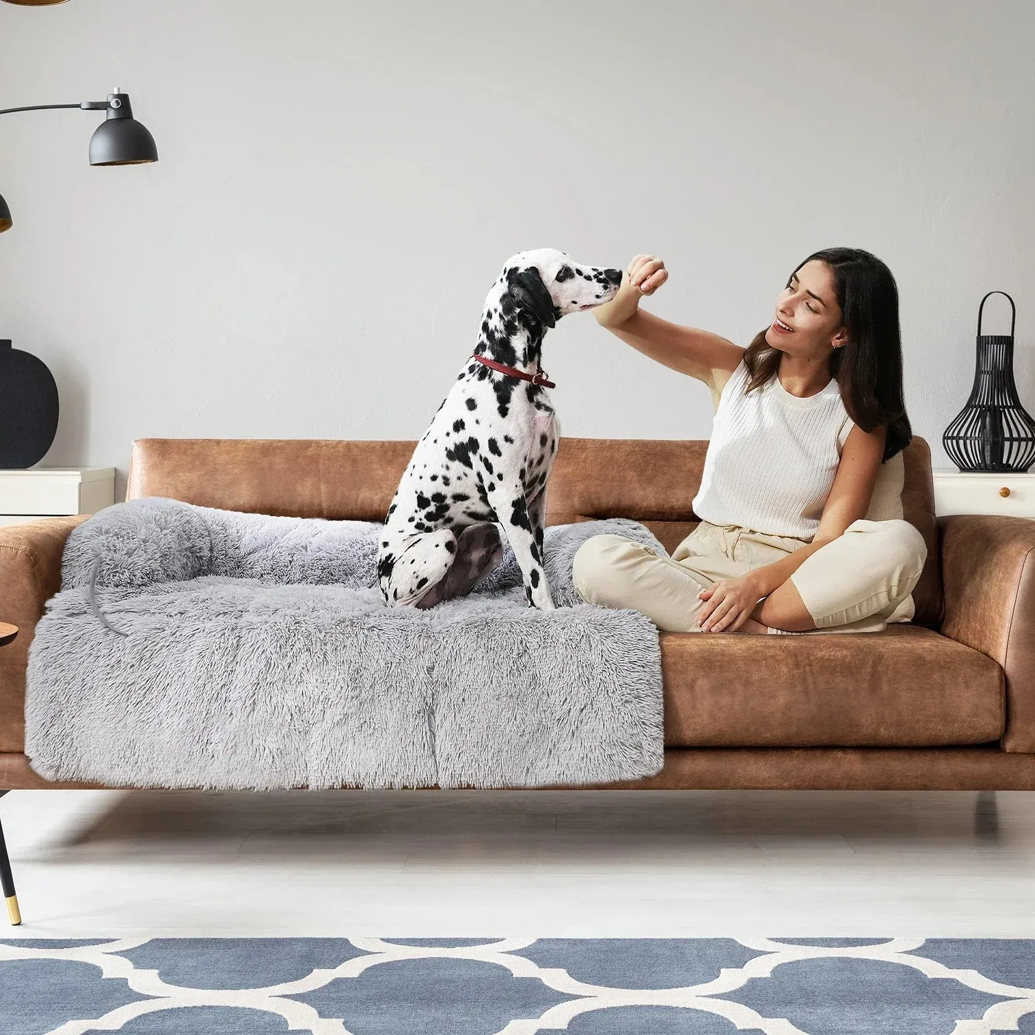 Fluffy Dog Bed XL – Warm Winter Pet Blanket, Portable and Washable Dog Sofa & Bed for Large Dogs