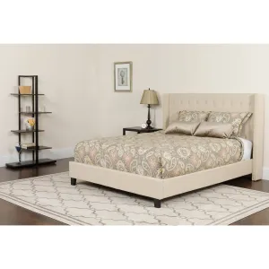 Full Platform Bed Set-Beige HG-BMF-34-GG